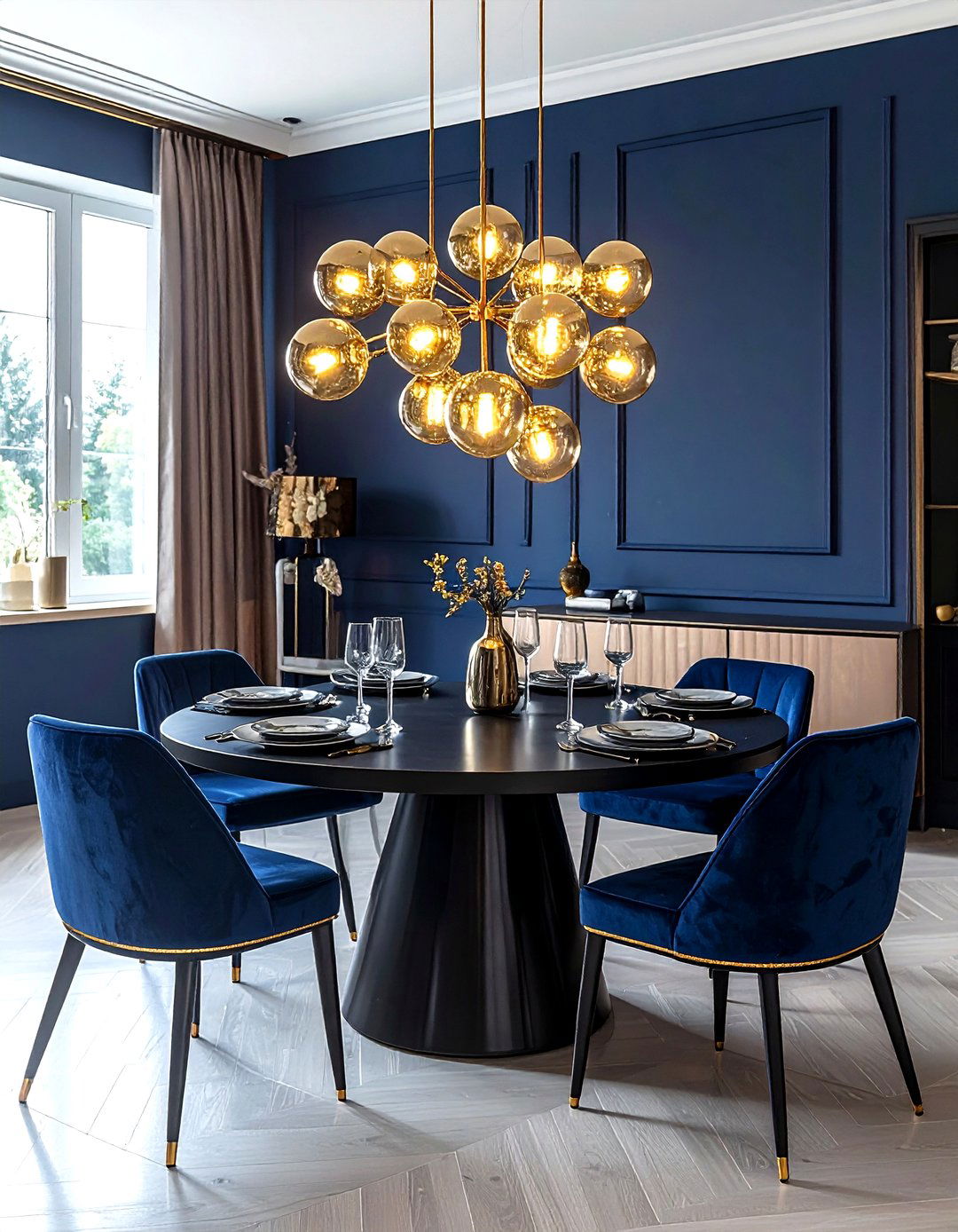 Gold cluster pendant - 30 dining room lamp ideas
