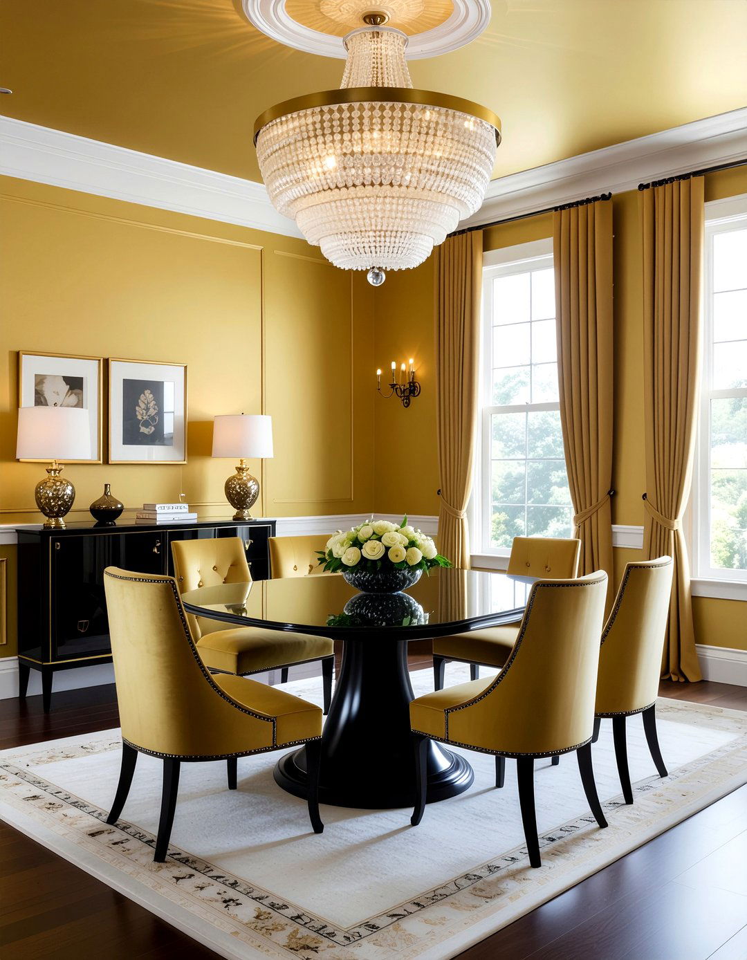 Gold dining room - 30 dining room color ideas