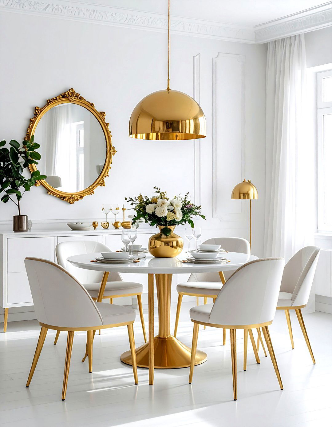 Gold dining room accents - 30 Park Avenue dining room ideas