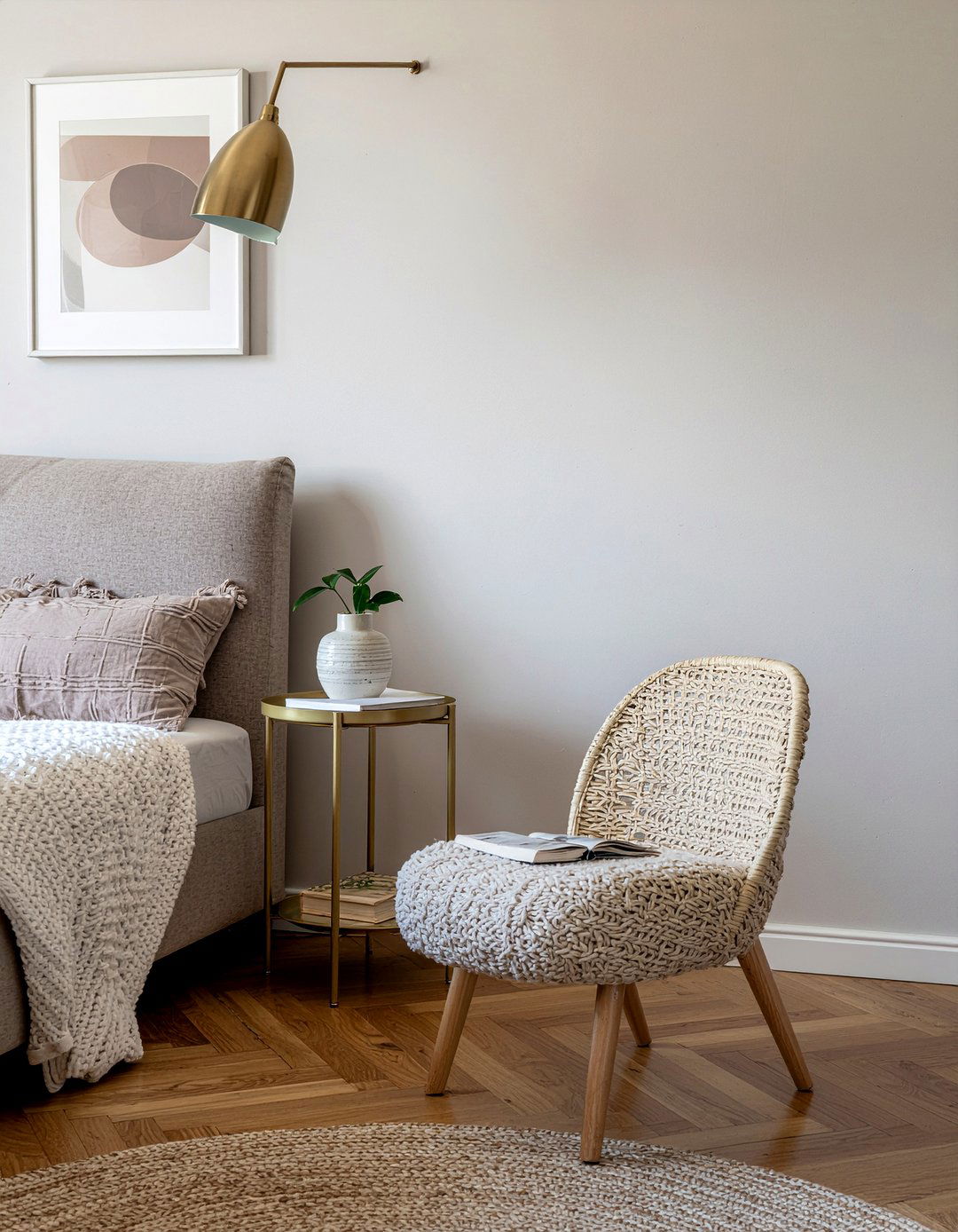 Gold floor lamp - 30 gold accent bedroom ideas