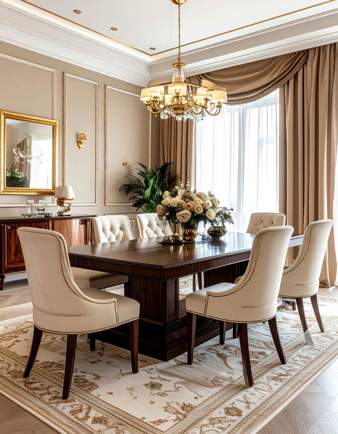 Gold flush mount light - 30 flush mount dining room light ideas