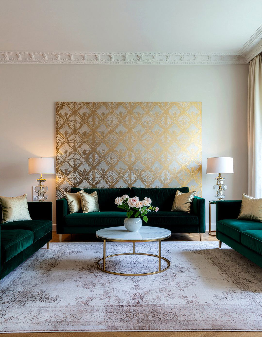 Gold geometric wallpaper - 30 living room geometric wallpapers