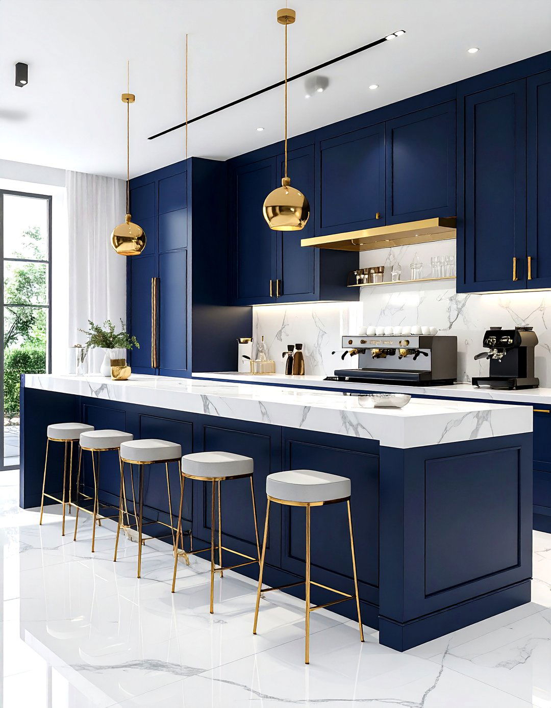 Gold hardware coffee bar - 30 coffee bar kitchen ideas