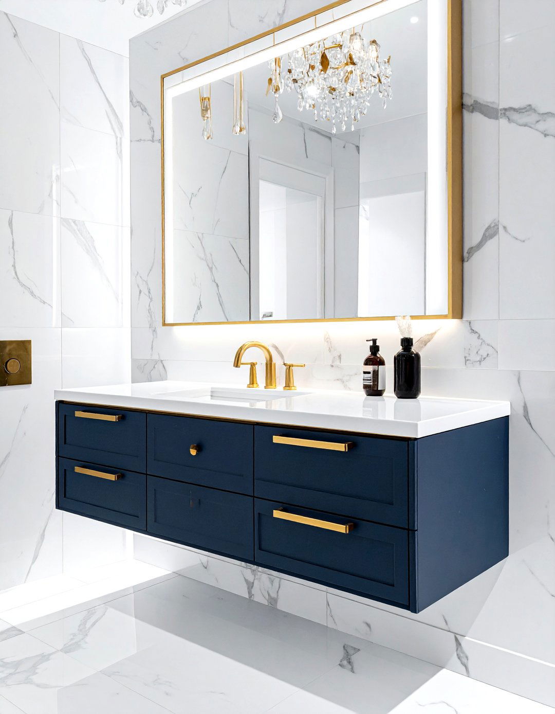 Gold hardware floating vanity - 30 floating vanity ideas