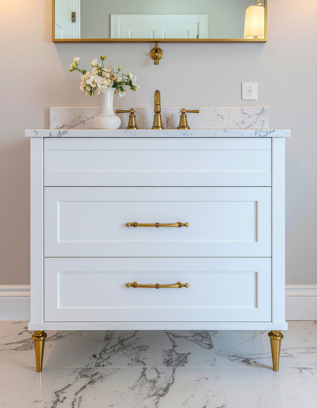 Gold hardware vanity - 30 modern bathroom vanity ideas