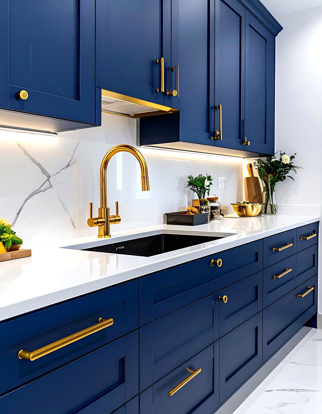 Gold kitchen hardware - 30 condo kitchen ideas