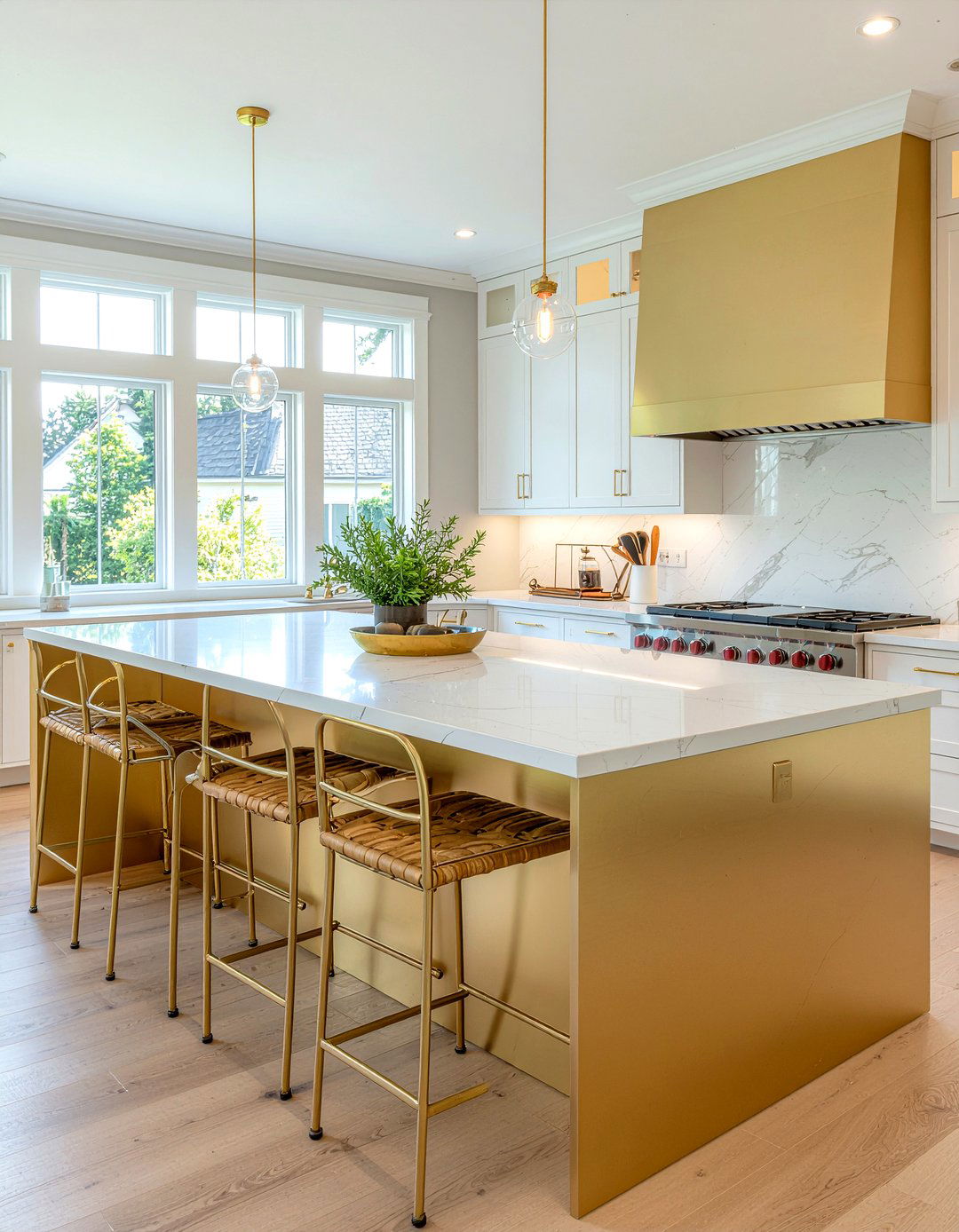 Gold kitchen island - 30 gold kitchen ideas