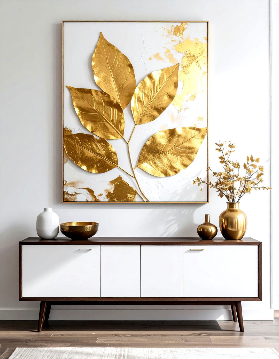 Gold leaf wall art - 30 decor enhancement ideas