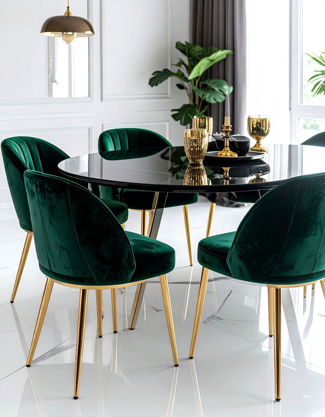 Gold leg dining chair - 30 armless dining chair ideas