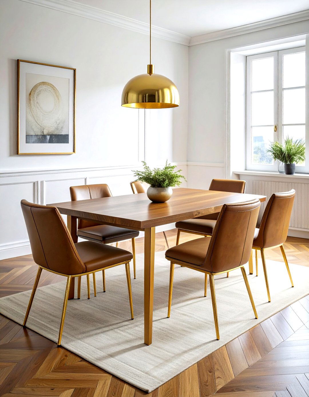 Gold leg dining chairs - 30 gold dining room decor ideas