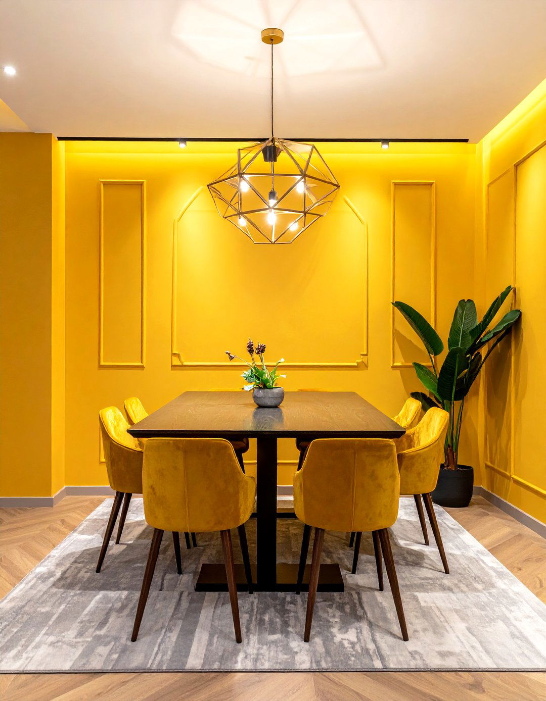 Gold light fixture dining - 30 sunrise dining room ideas