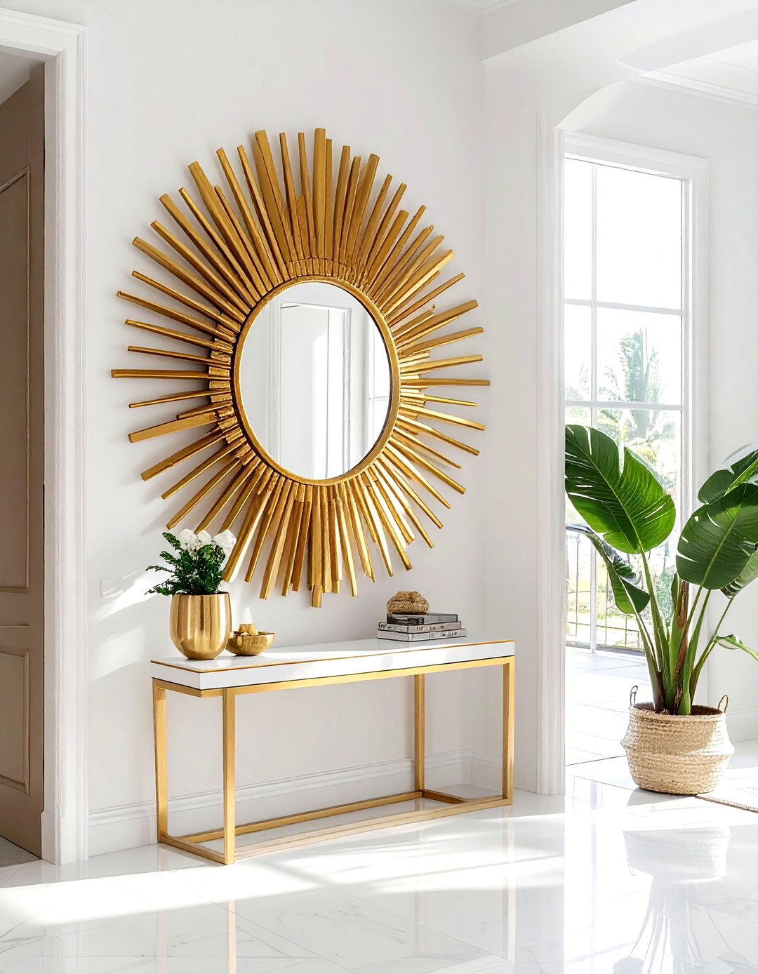 Gold mirror - 30 glam home decor ideas
