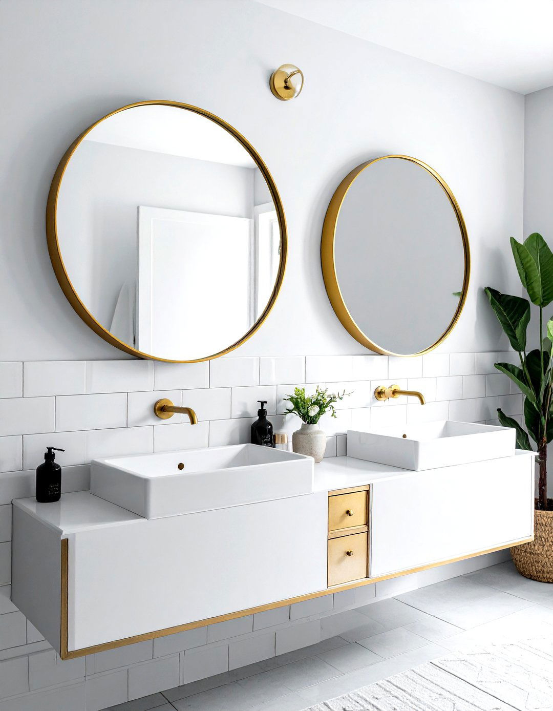 Gold mirror frames - 30 Southern bathroom ideas