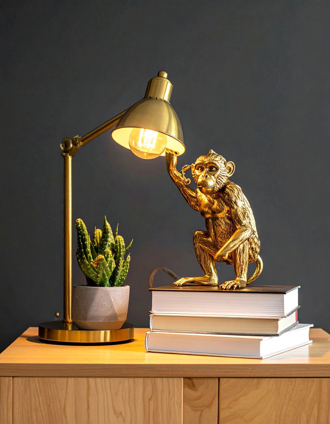 Gold monkey lamp - 30 jungle decor ideas