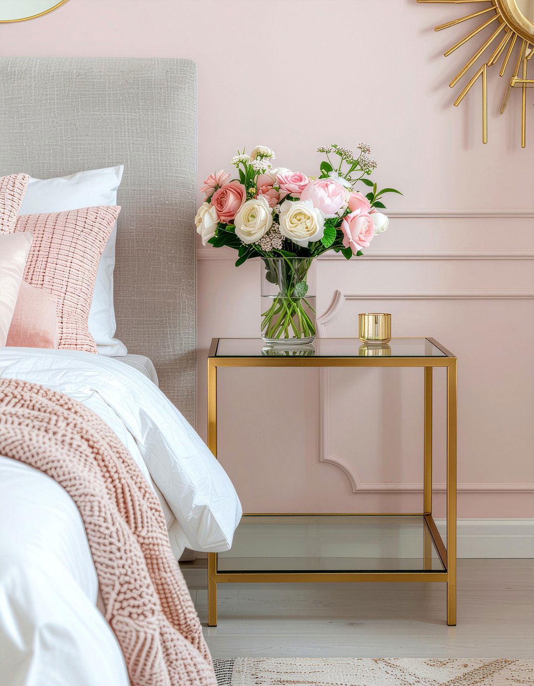 Gold nightstand - 30 bedroom nightstands