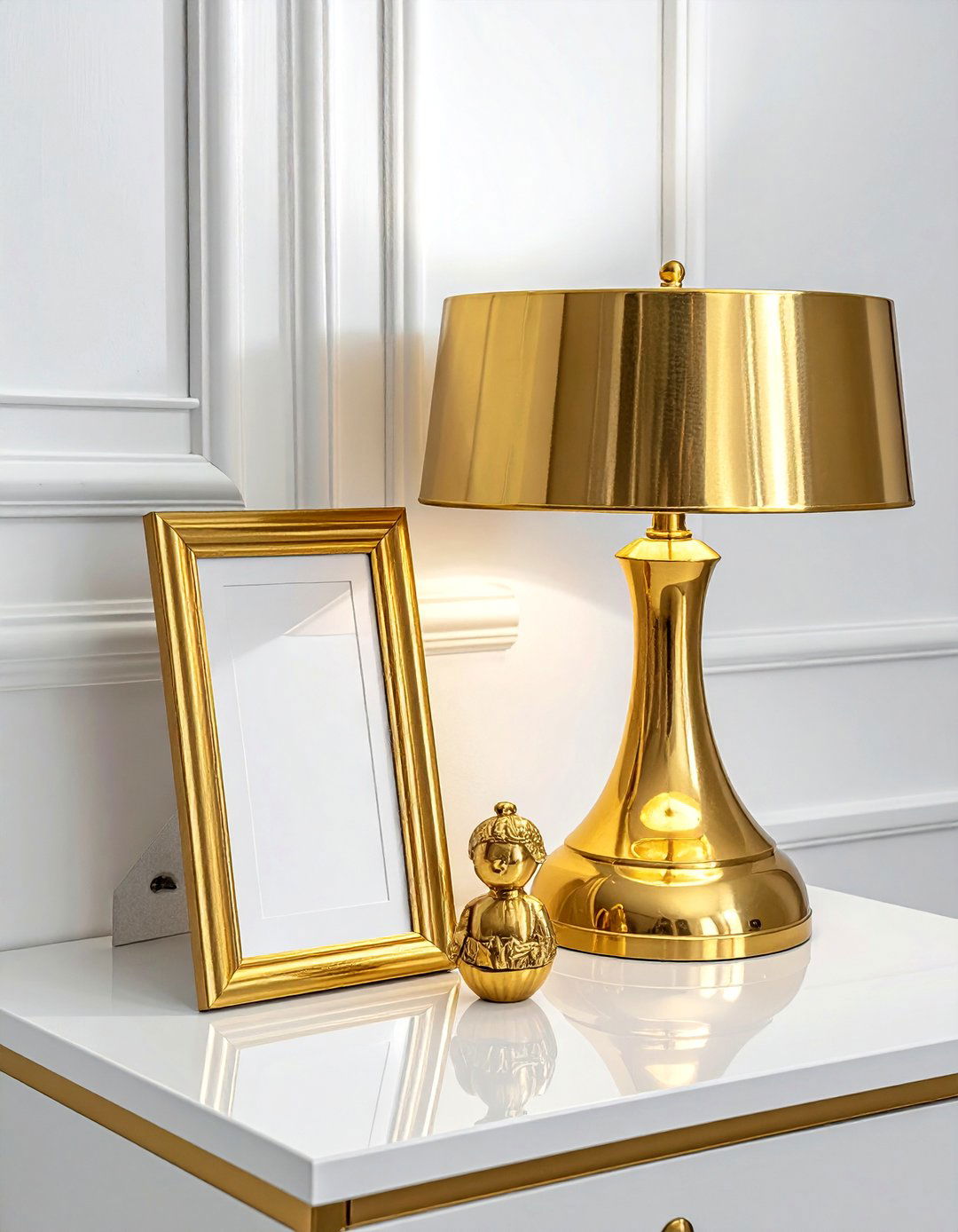 Gold nightstand accents - 30 nightstand vignette ideas
