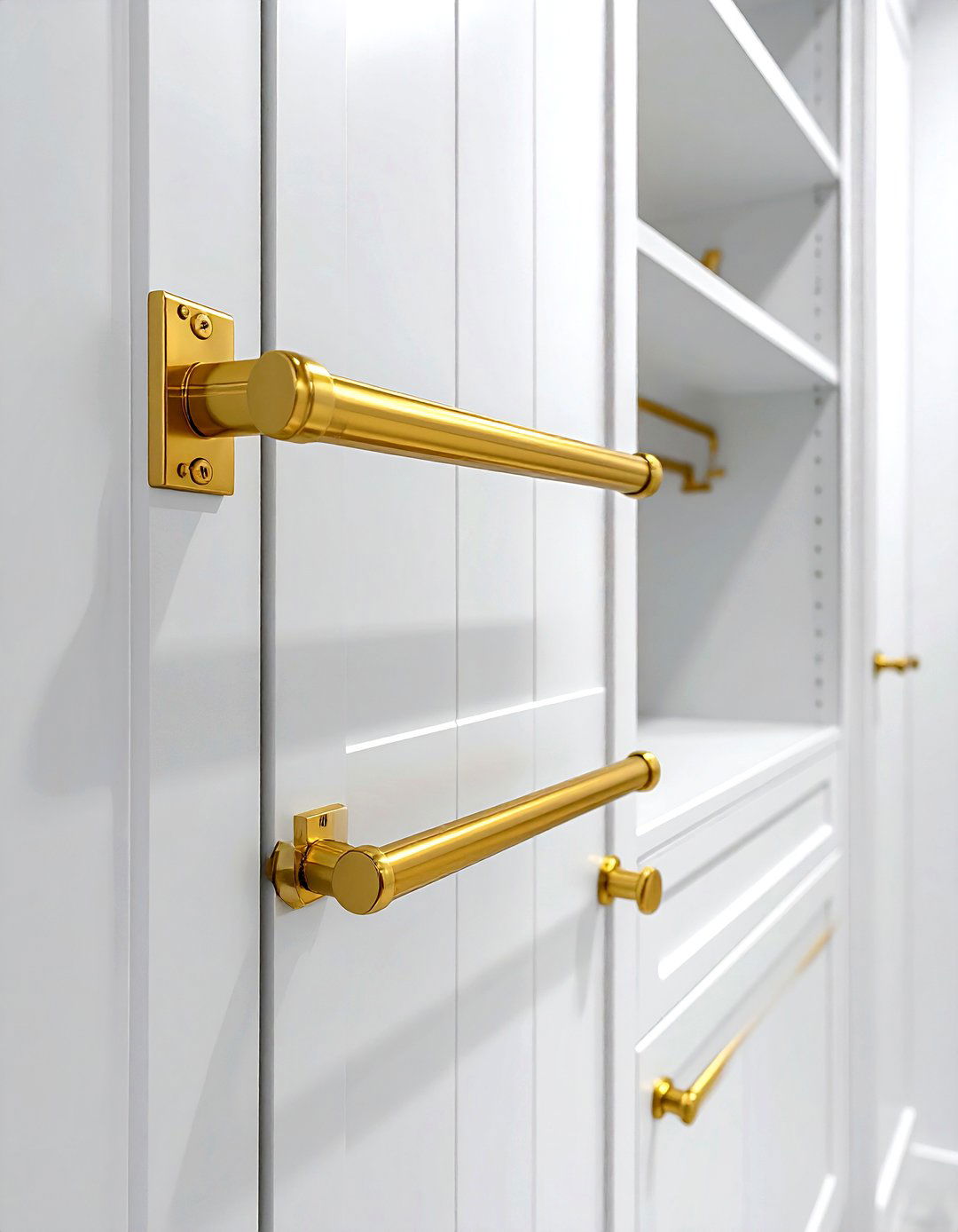 Gold pantry hardware - 30 gold kitchen decor ideas