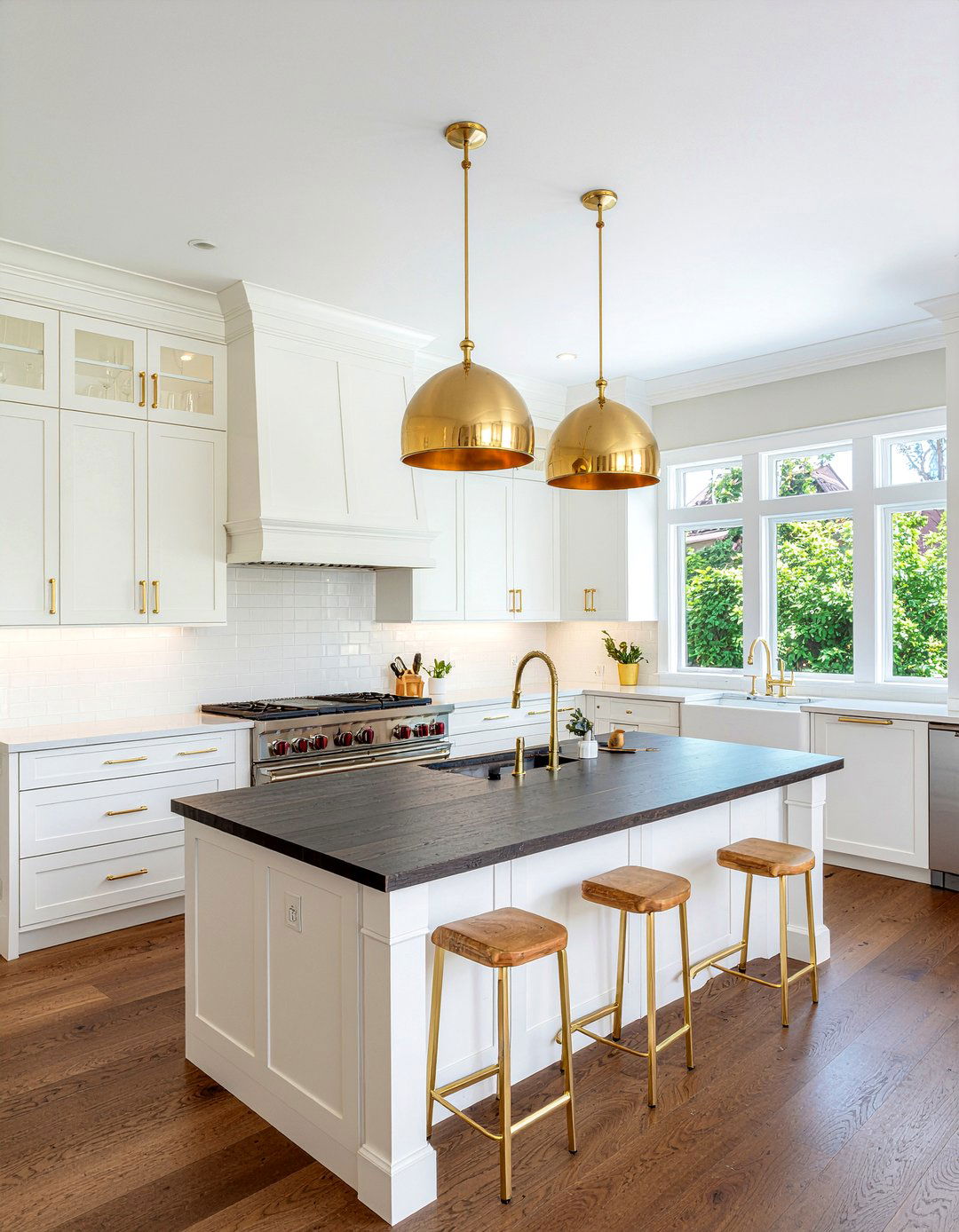 Gold pendant lights kitchen island - 30 gold accent kitchen ideas