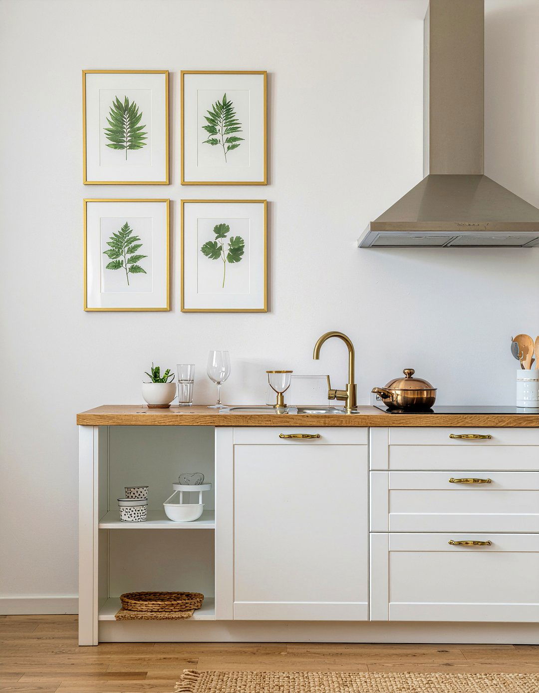 Gold picture frames - 30 gold kitchen ideas