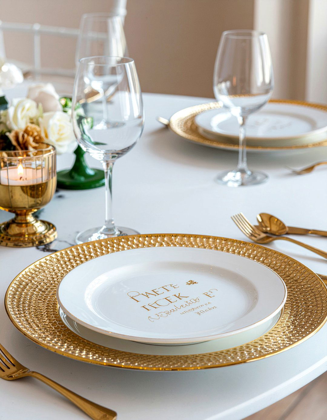 Gold reef charger plates - 30 charger plate dining ideas