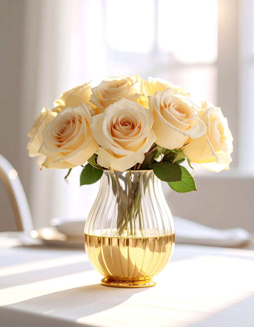Gold rimmed glass vase - 30 glass vase ideas
