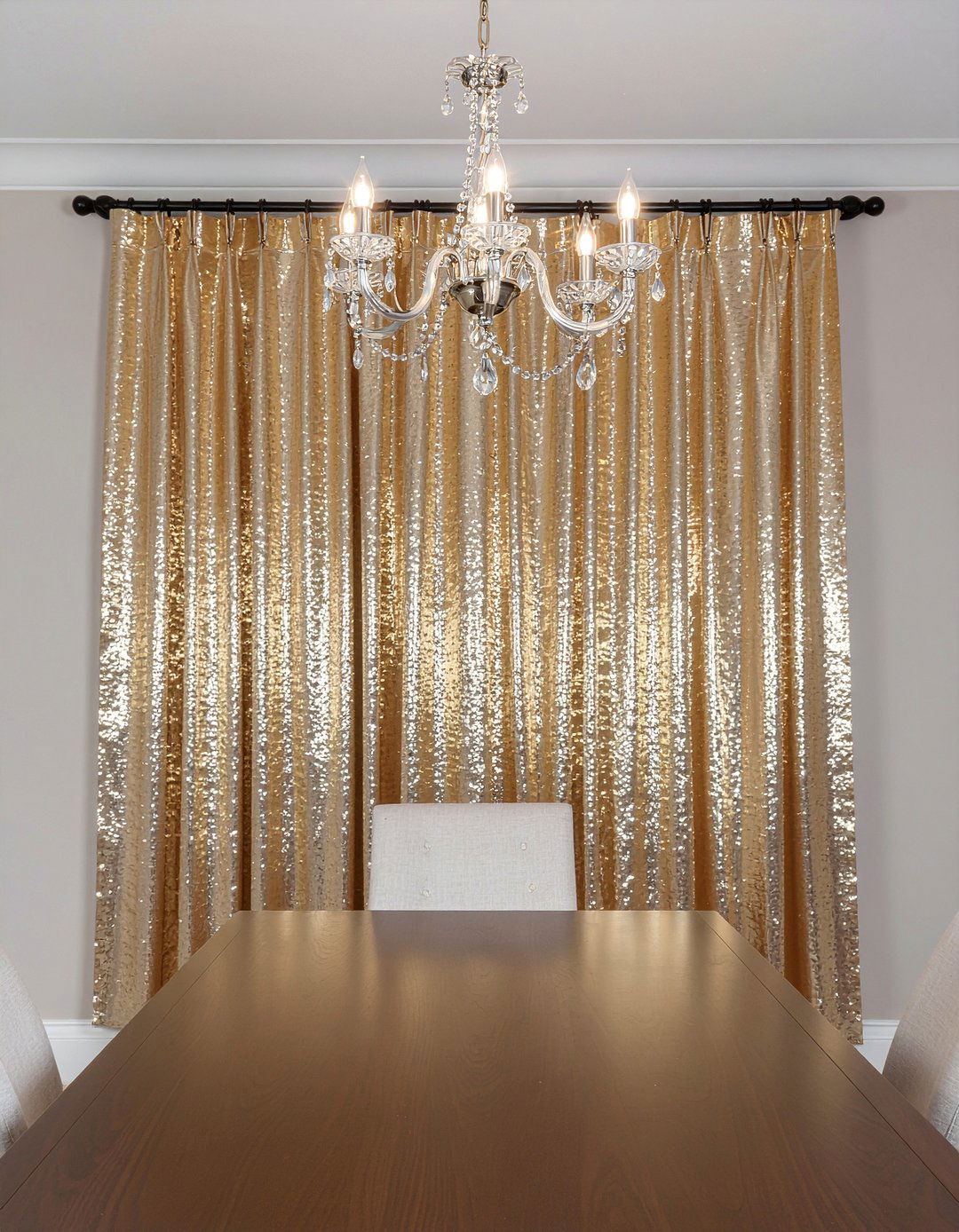 Gold sheer curtains - 30 sheer curtain dining room ideas