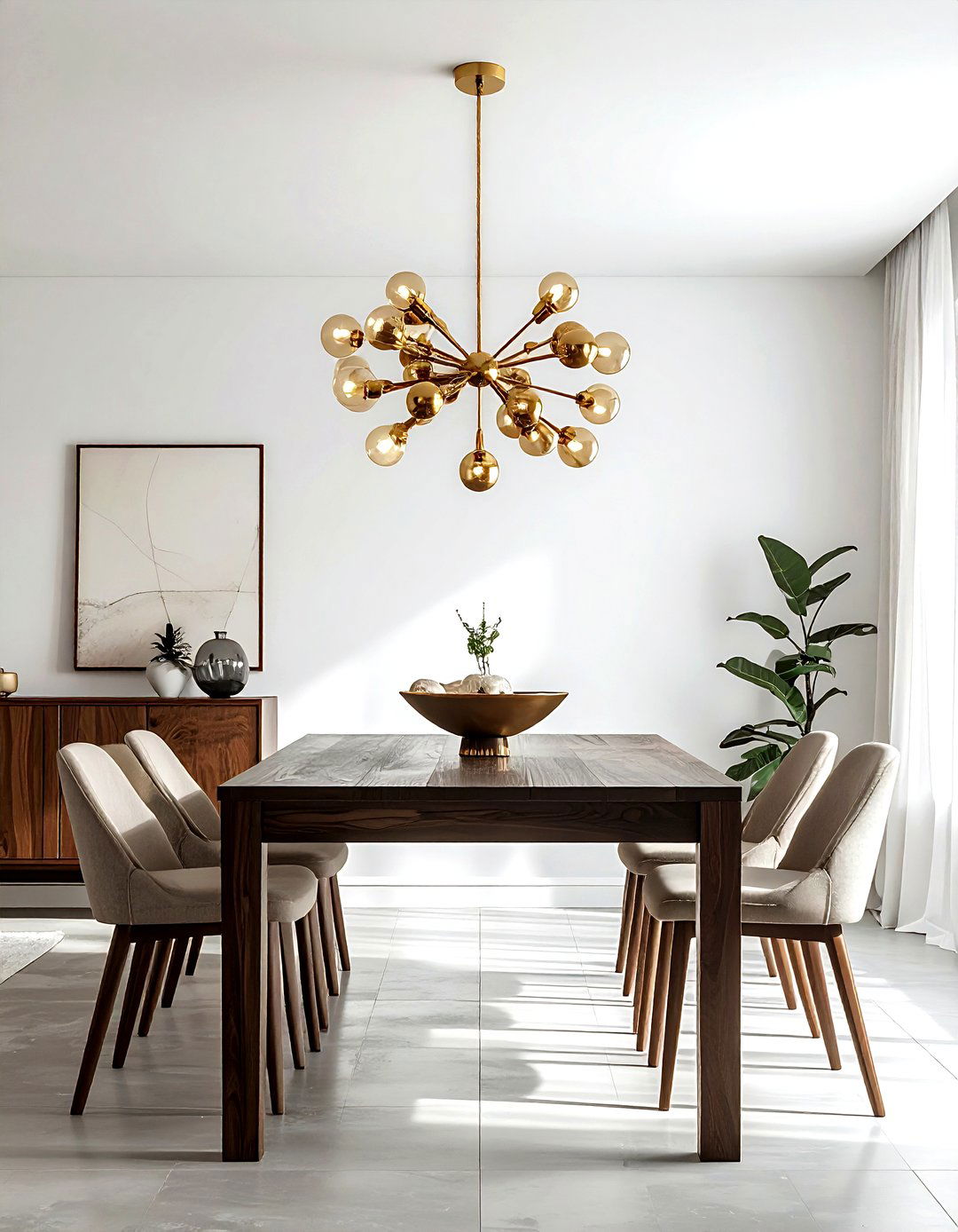 Gold sputnik chandelier