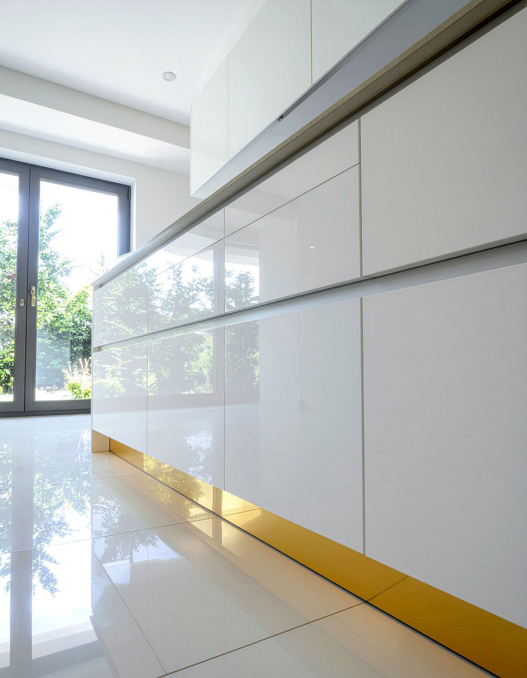 Gold toe kick - 30 gold kitchen ideas