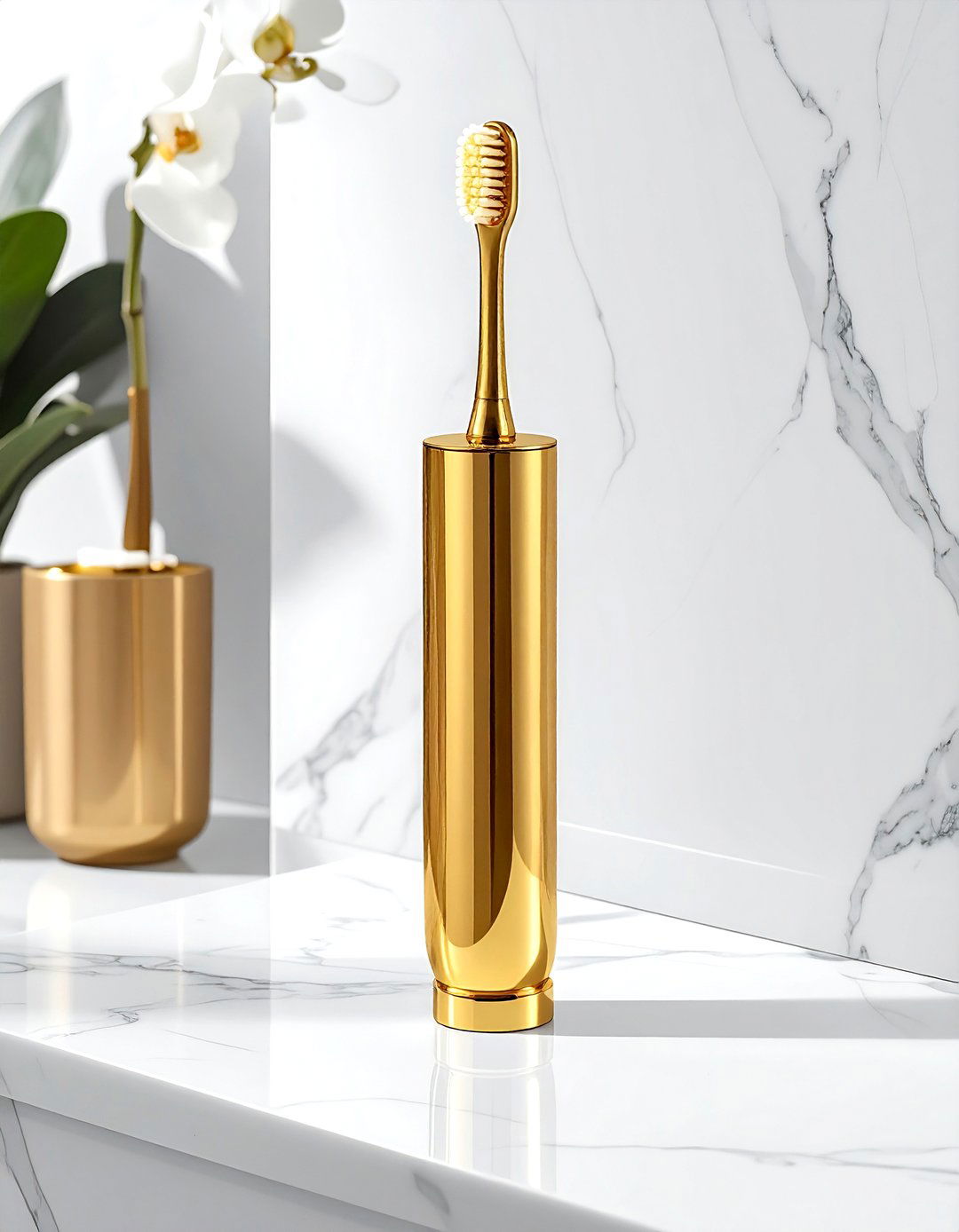 Gold toilet brush holder - 30 toilet brush holder ideas
