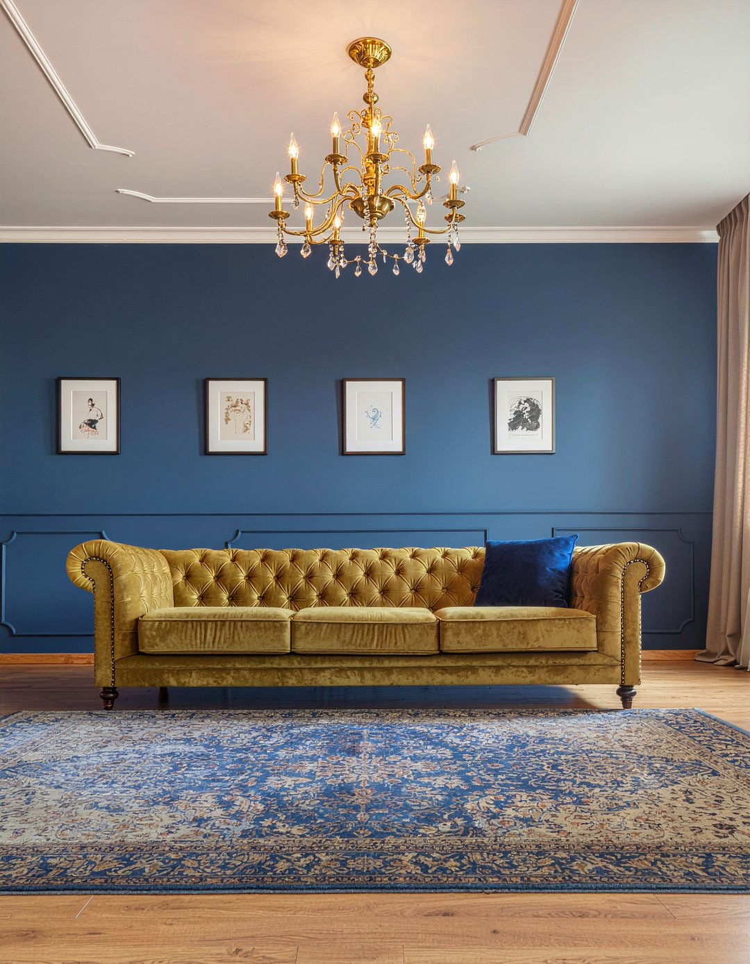 Gold velvet couch - 30 velvet sofa living room ideas