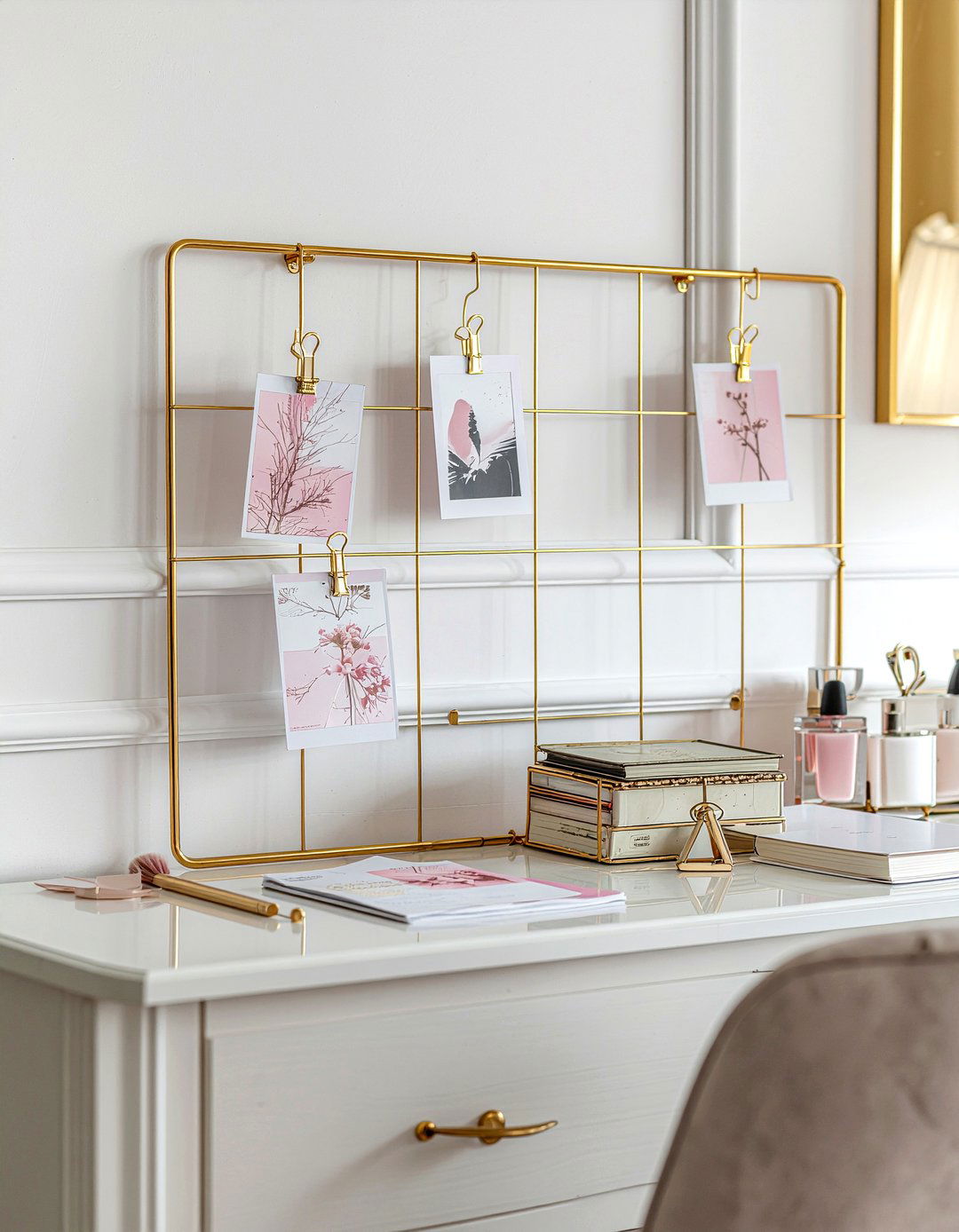 Gold wire memo board - 30 bedroom bulletin boards