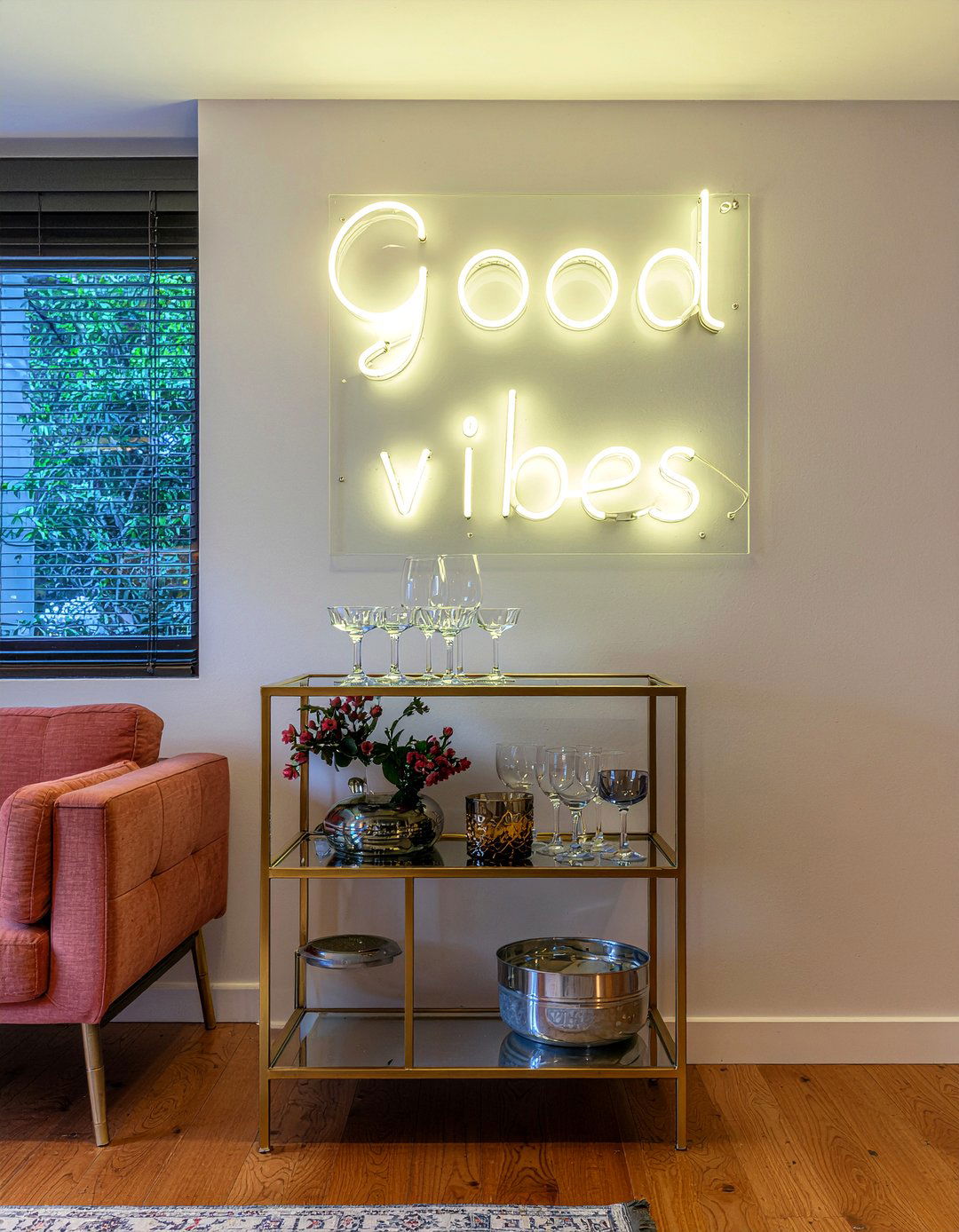 Good Vibes Neon Sign - 30 living room neon signs
