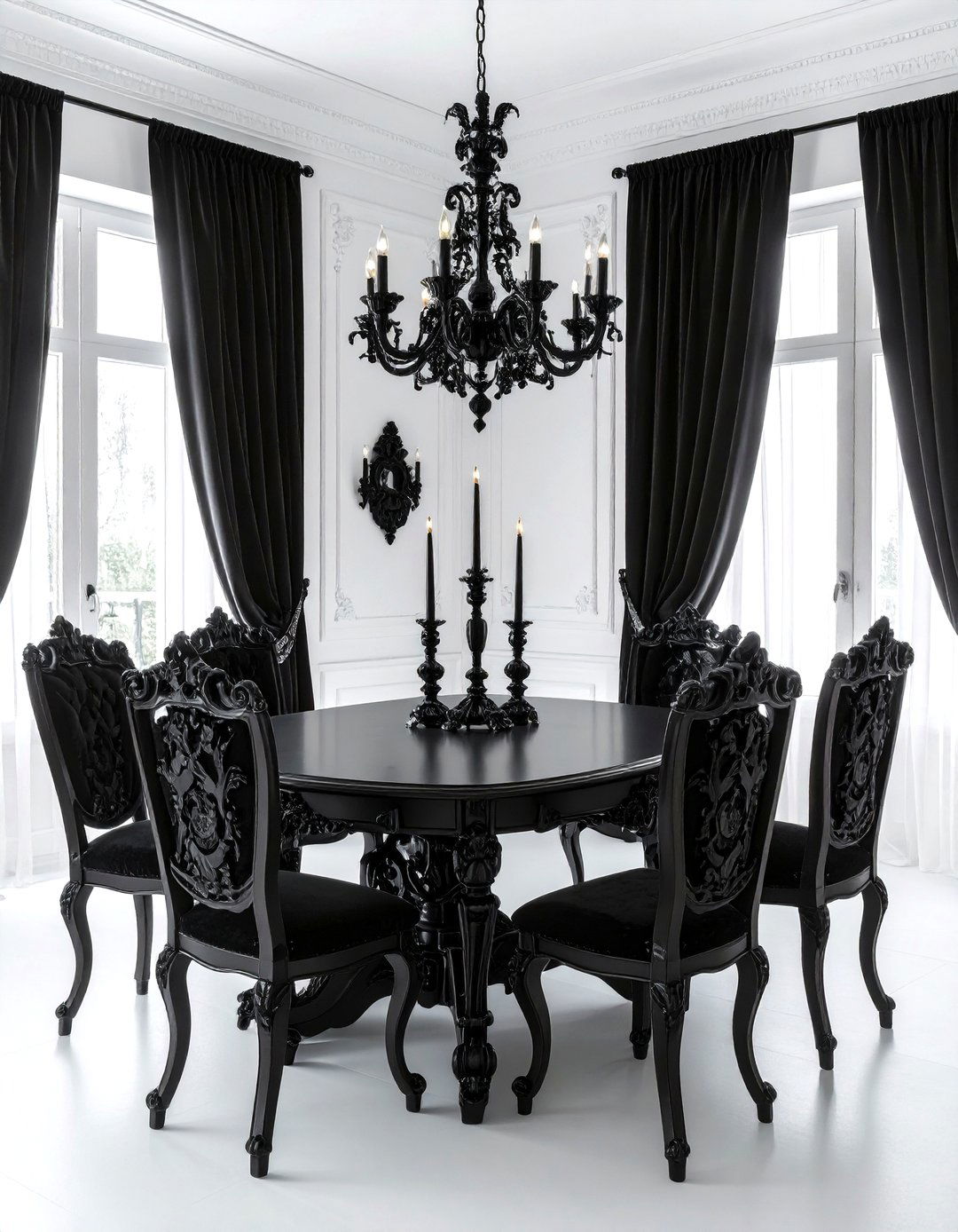 Gothic Dining Room - 30 black dining room ideas