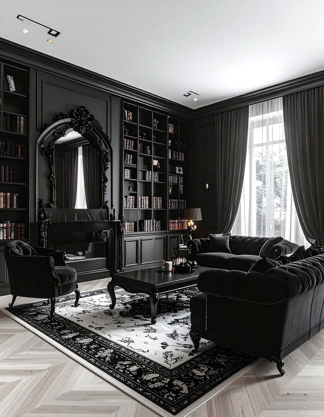 Gothic Living Room - 30 black living room ideas