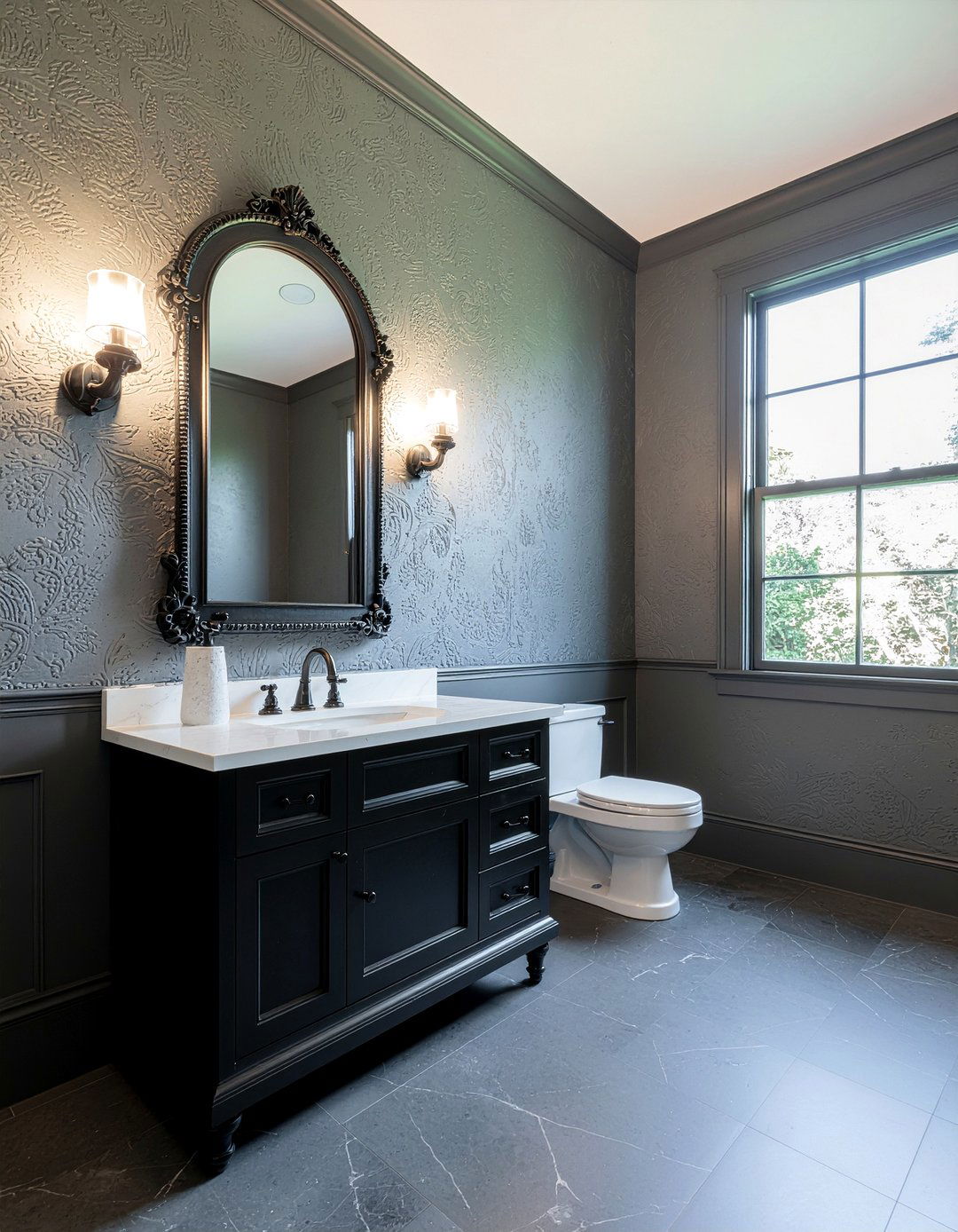 Gothic black bathroom - 30 all black bathroom ideas