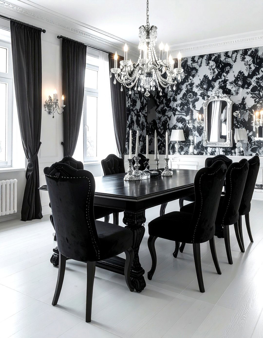 Gothic dining room - 30 dark black dining room ideas