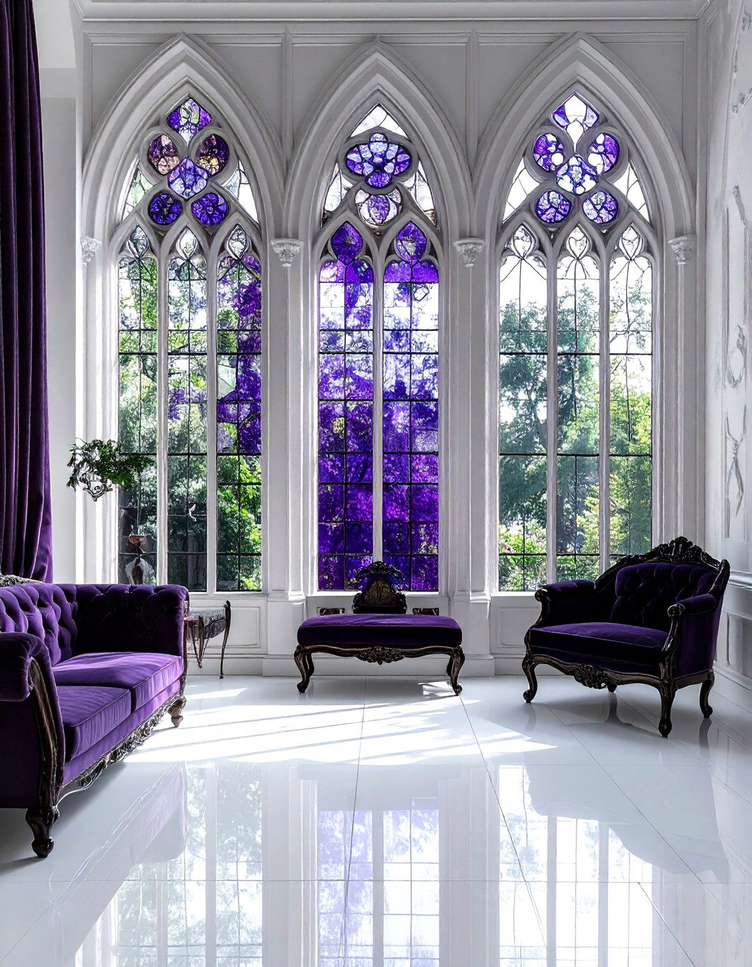 Gothic stained glass window - 30 living room stained glass ideas