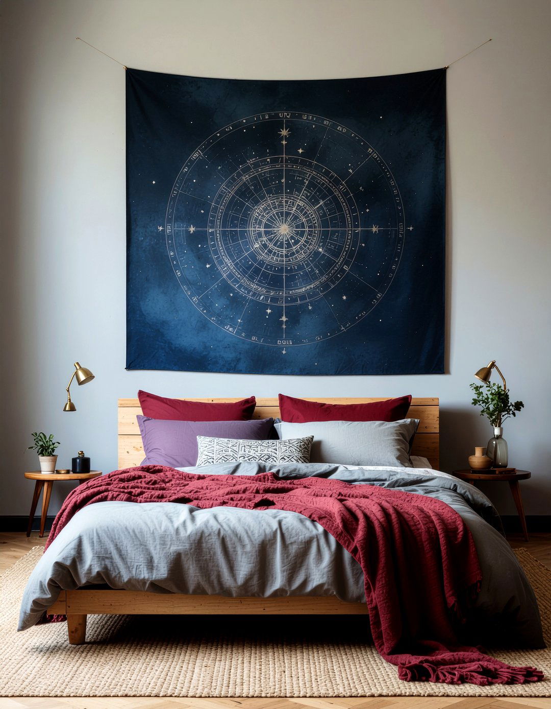 Gothic tapestry wall hanging - 30 gothic bedroom ideas