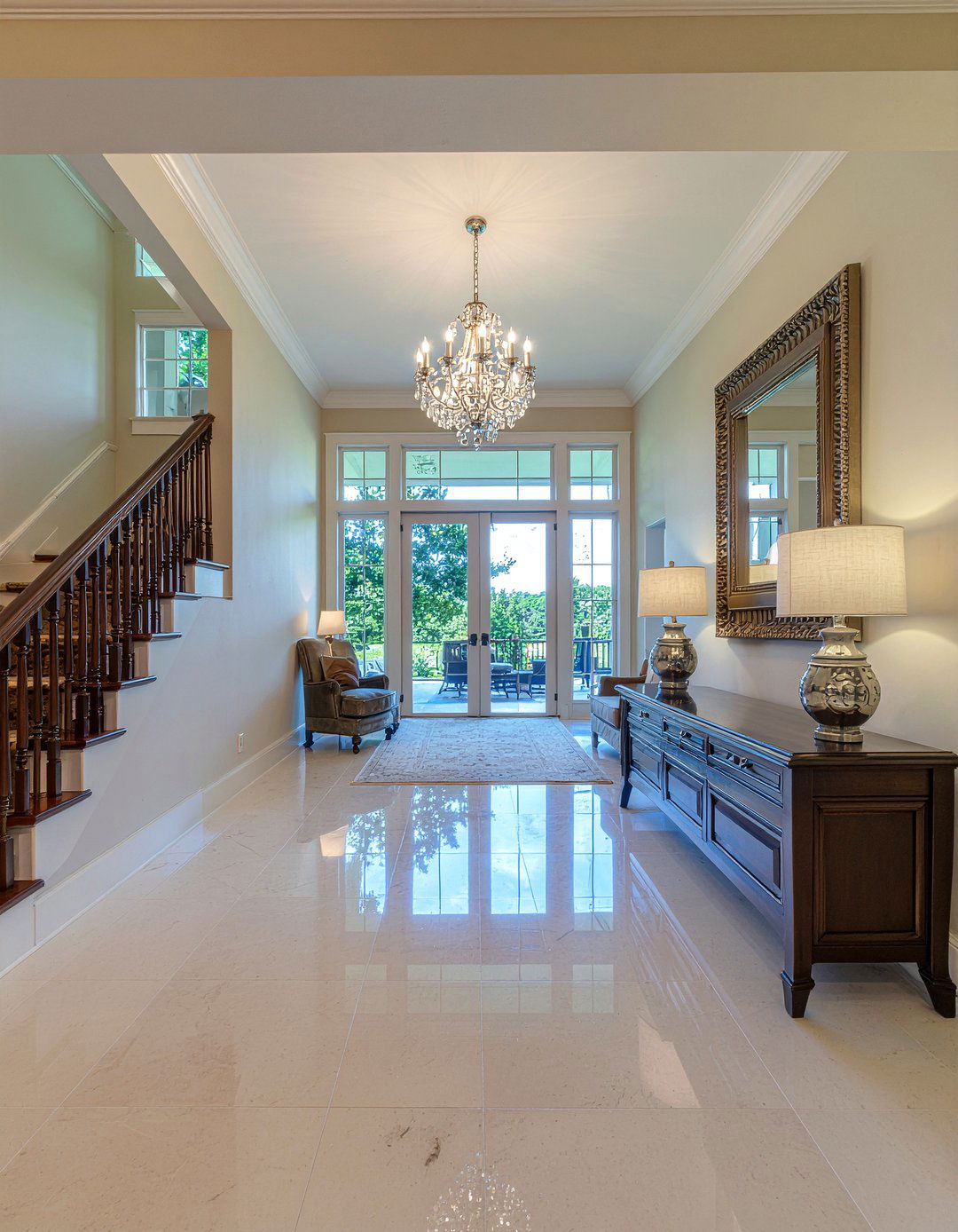 Grand Foyer And Living Room Combo Lighting - 30 living room chandelier sizing ideas