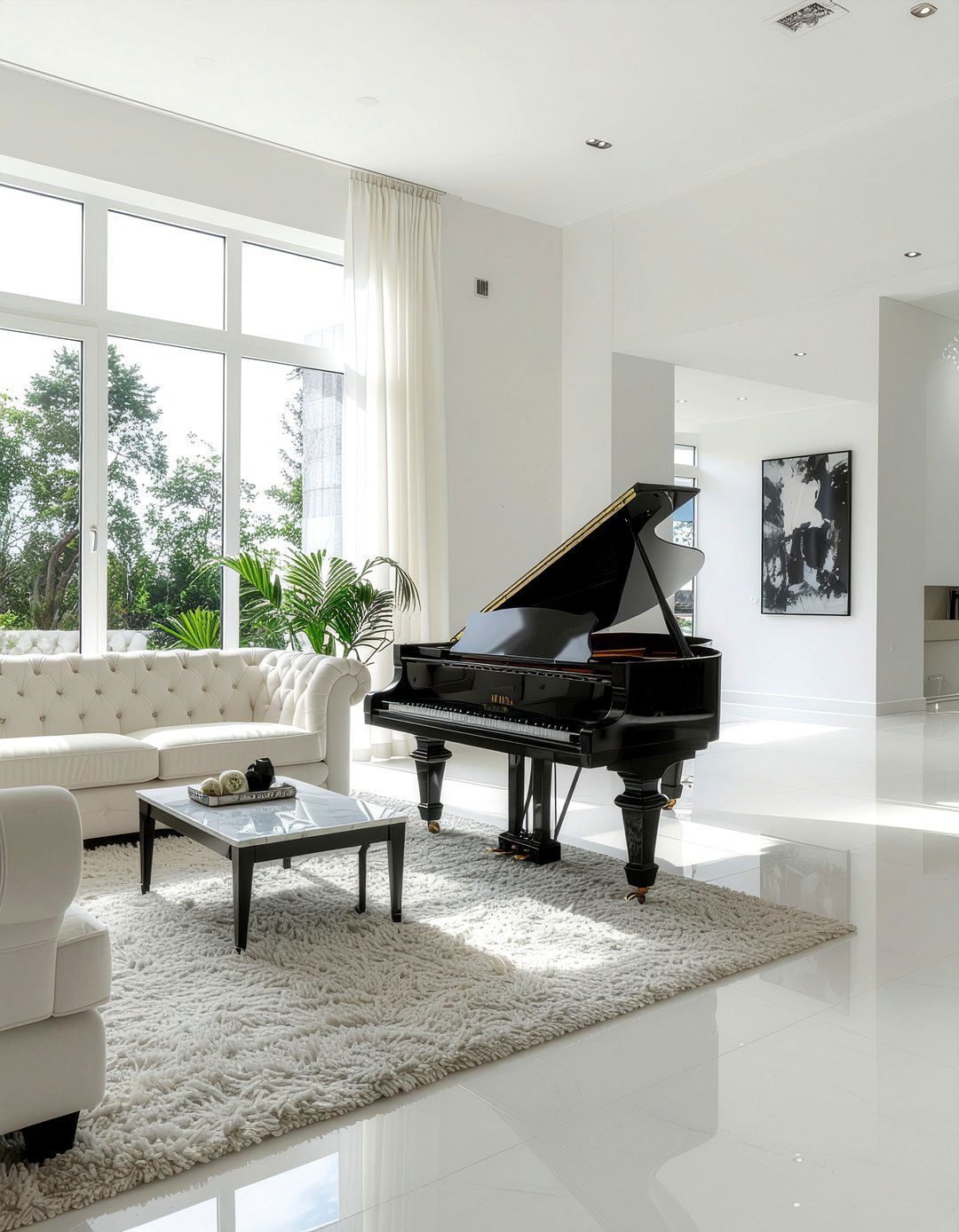 Grand Piano Living Room - 30 music themed living room ideas