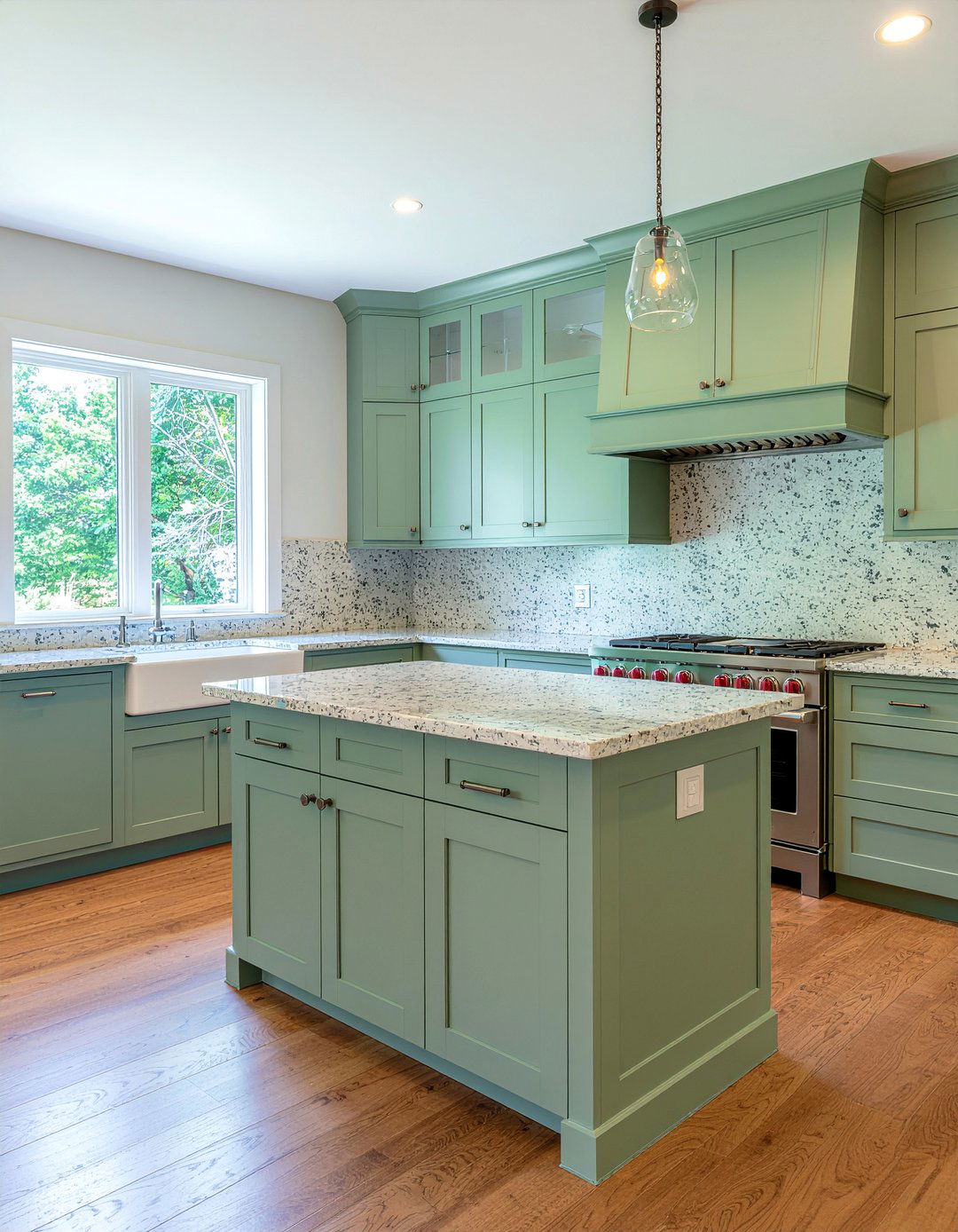 Granite And Painted Wood Cabinets - 30 kitchen material mixing ideas