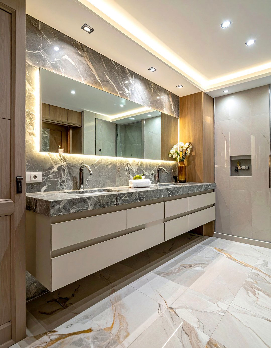 Granite Backsplash Wall - 30 granite countertop bathroom ideas