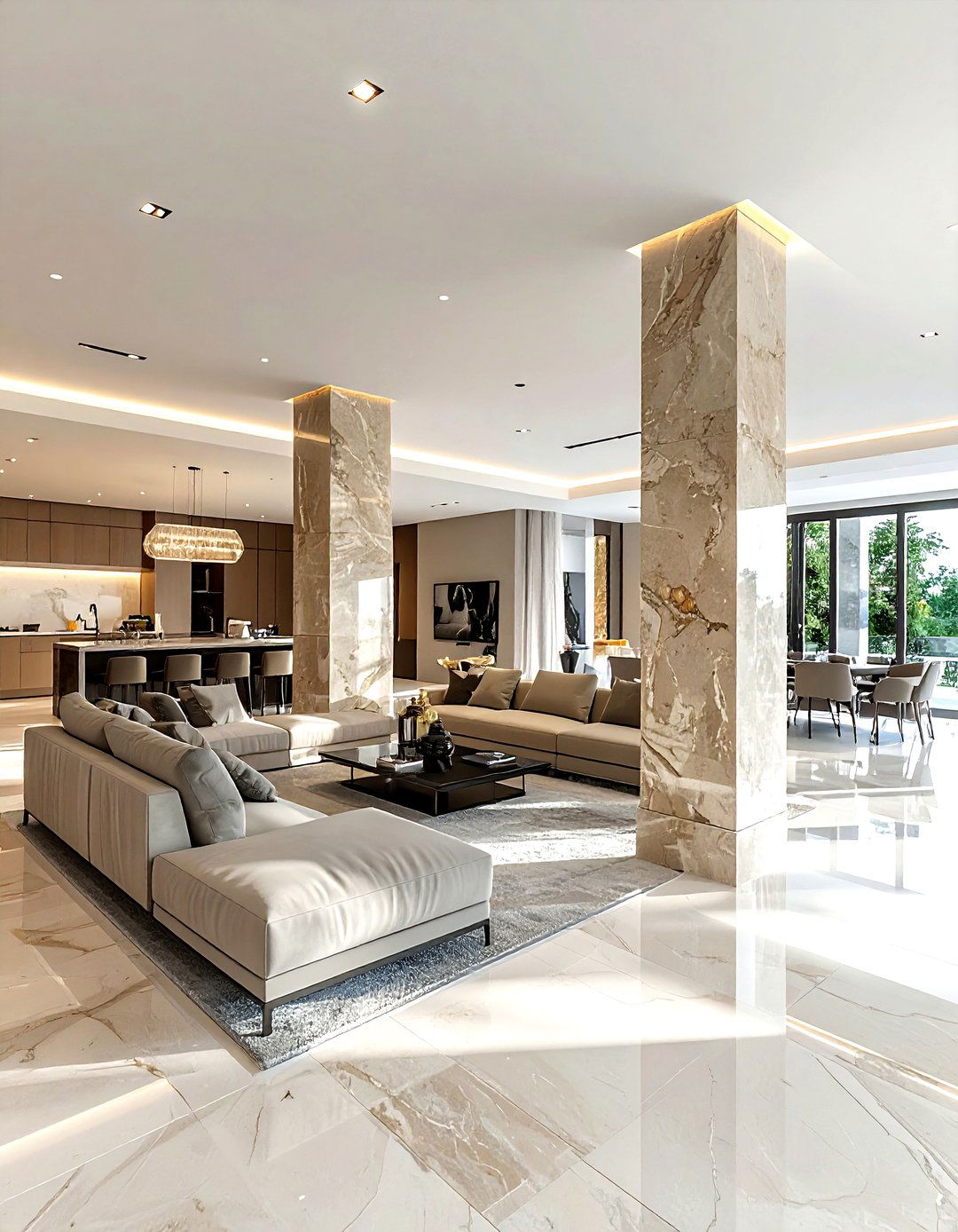 Granite Column Wrap - 30 granite accent ideas