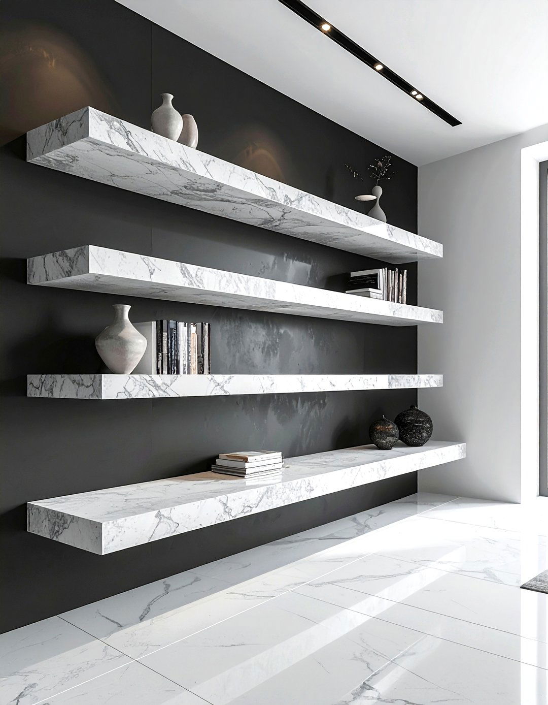 Granite Floating Shelf - 30 granite accent ideas