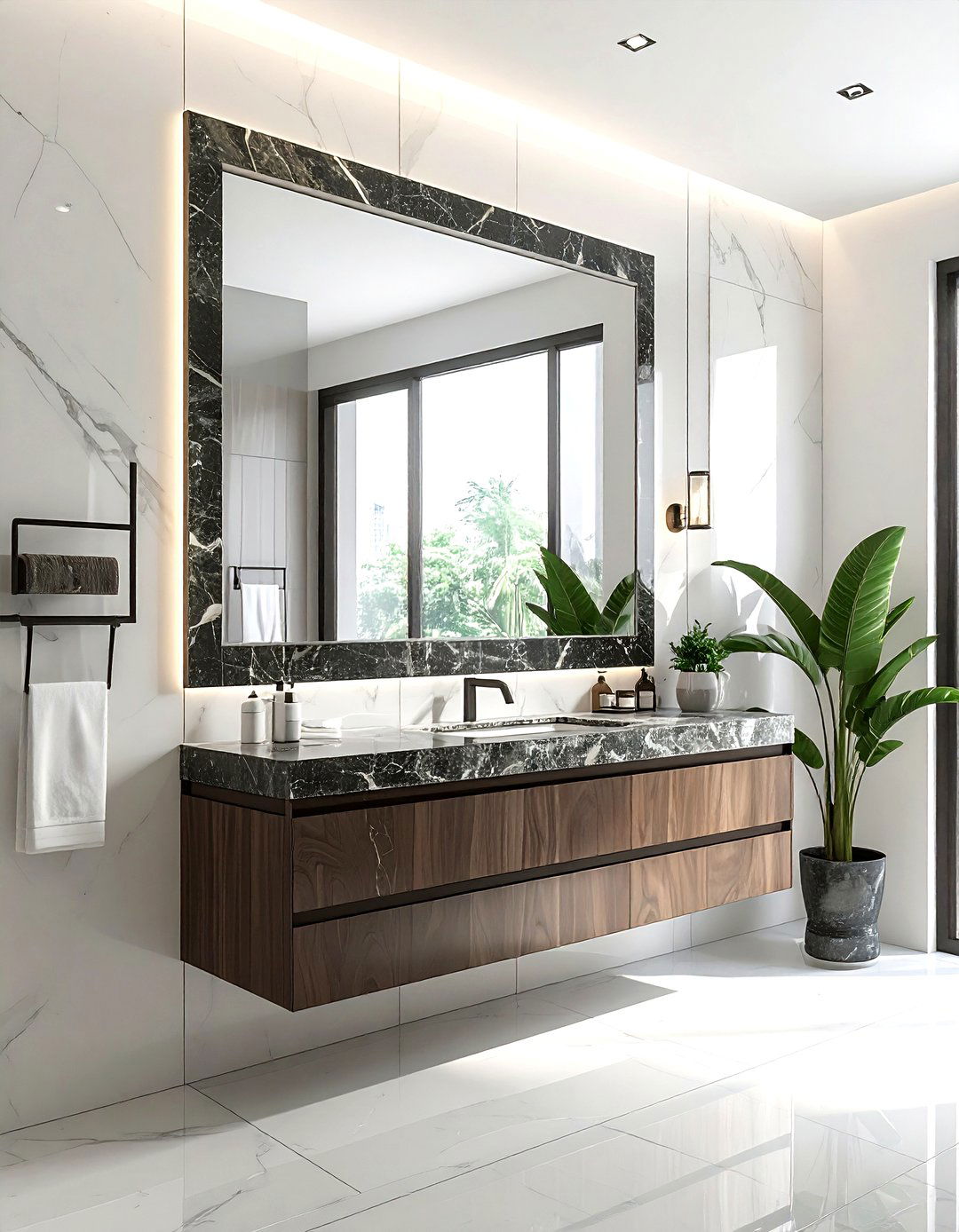 Granite Mirror Frame - 30 granite accent ideas