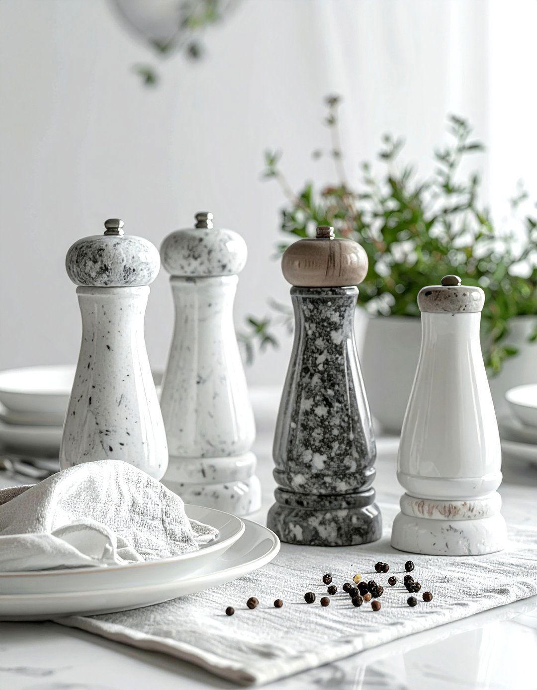 Granite Salt and Pepper Shaker - 30 grey dining room accessories ideas