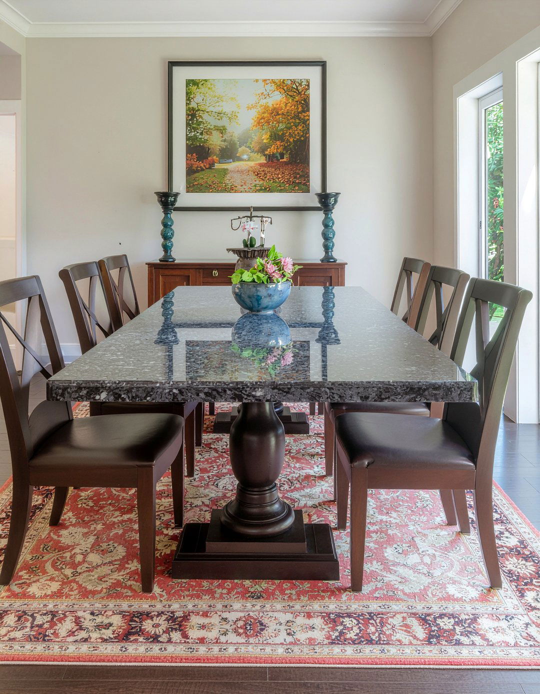 Granite Table Top - 30 dining room material ideas