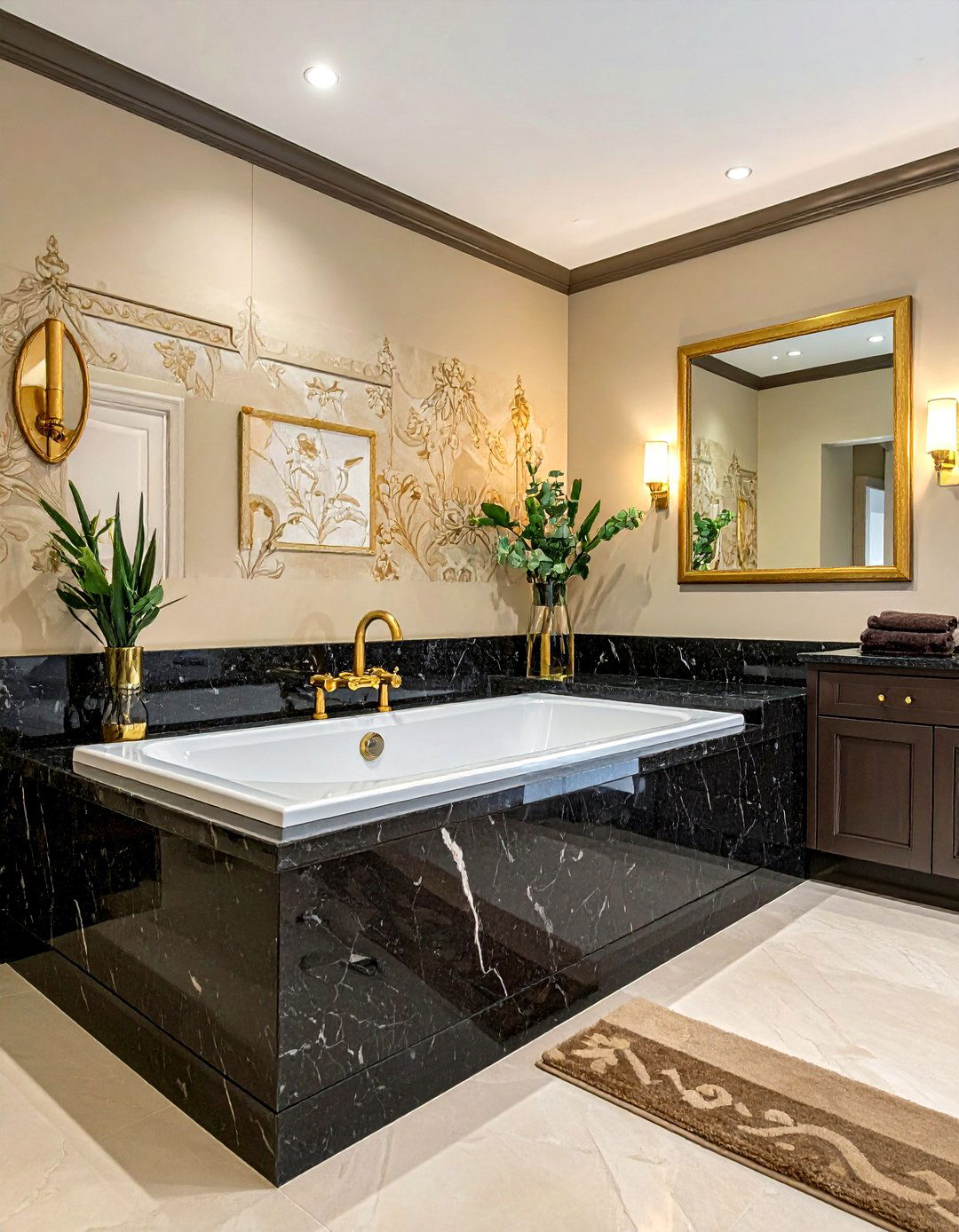 Granite Tub Deck - 30 drop-in tub ideas