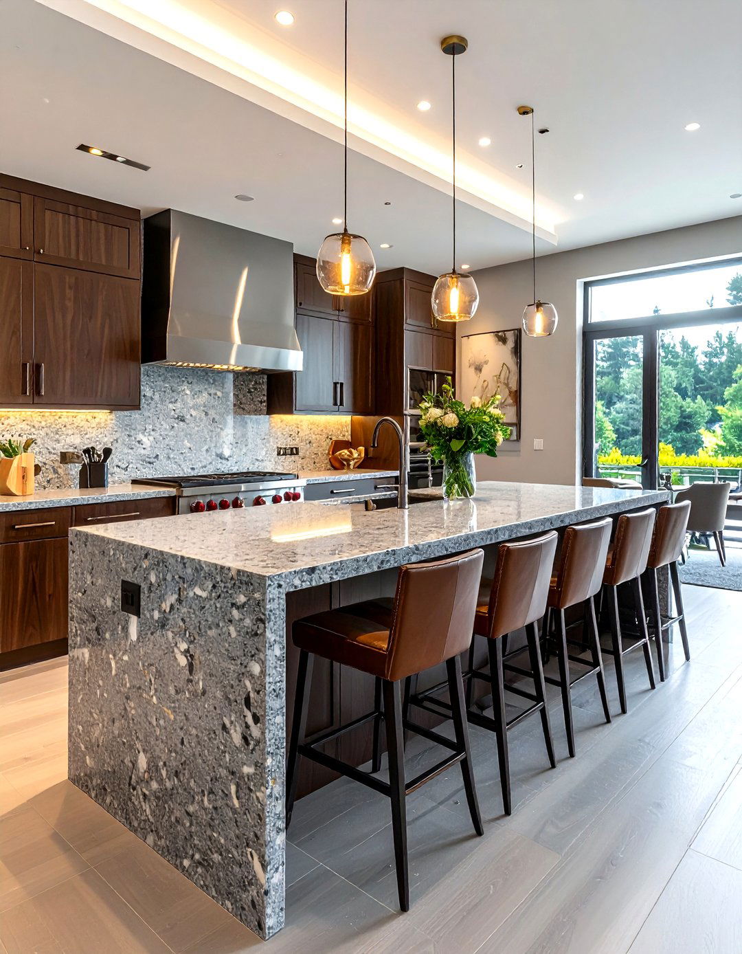 Granite counter breakfast bar - 30 pass-through dining room ideas