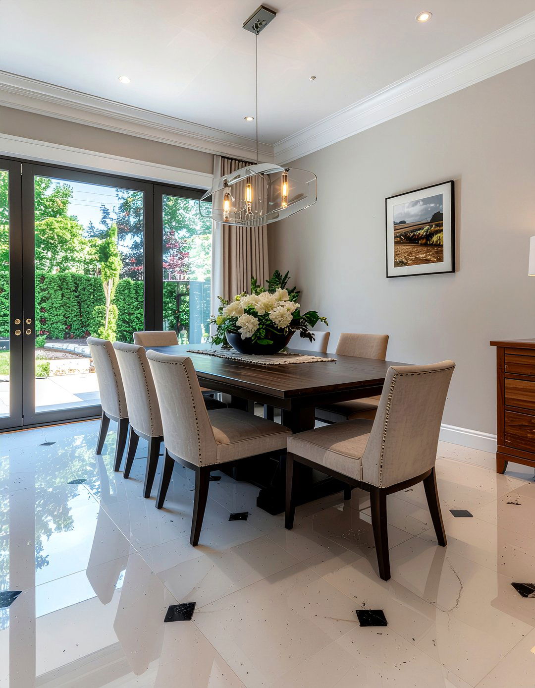 Granite floor tile - 30 dining room tile floor ideas